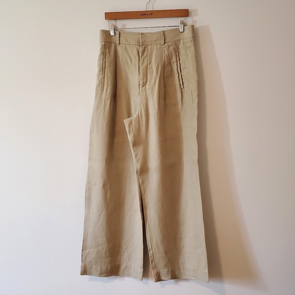 Everlane Linen Way-High® Drape Pant in Trench Coat Khaki, Size 10 - Picture 12 of 13